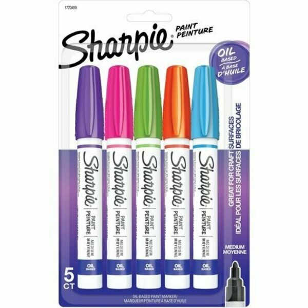 Newell Brands Sharpie Paint Marker, Oil-Based, Medium Point, F-AST, 5PK SAN1770459